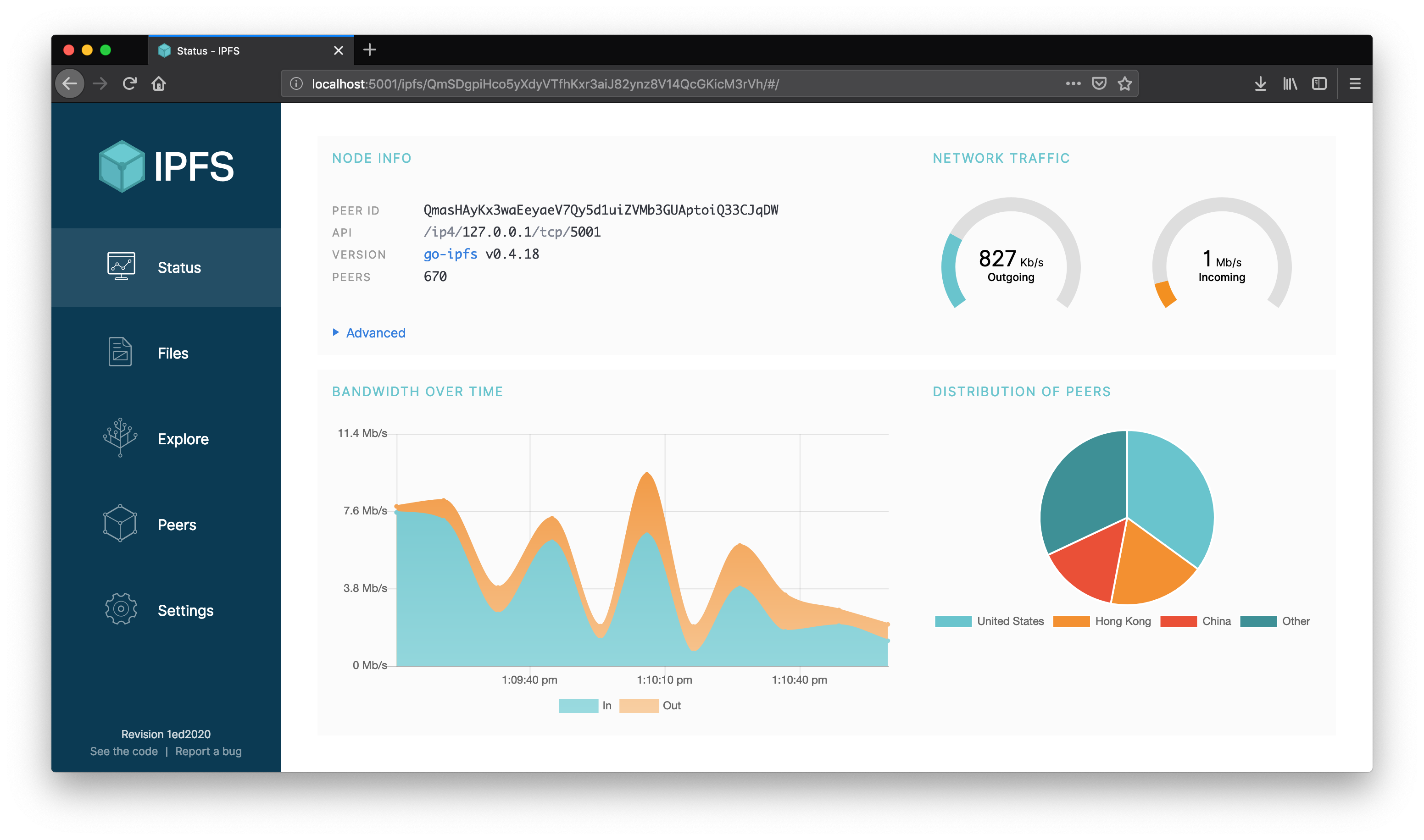 Web console connection view